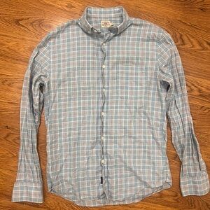 Faherty Plaid Button Down Shirt Mens Small Blue Cotton Casual Coastal